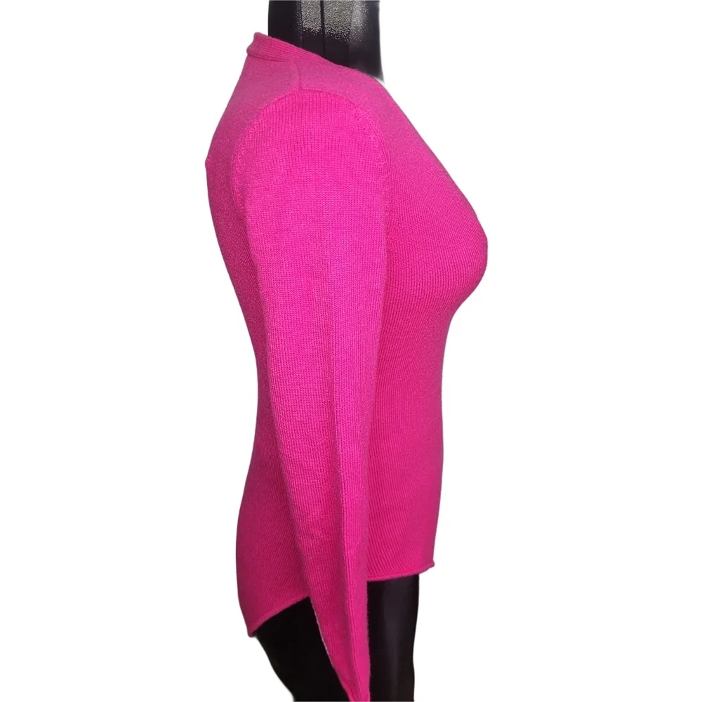 Zara Magenta Pink V-neck Knit Sweater Bodysuit Size M - Picture 3 of 6